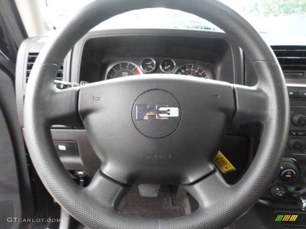 2009 Hummer H3 Standard H3 Model Ebony/Pewter Steering Wheel Photo #60482528