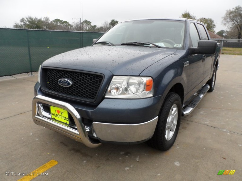 2004 F150 XLT SuperCrew - Medium Wedgewood Blue Metallic / Tan photo #7