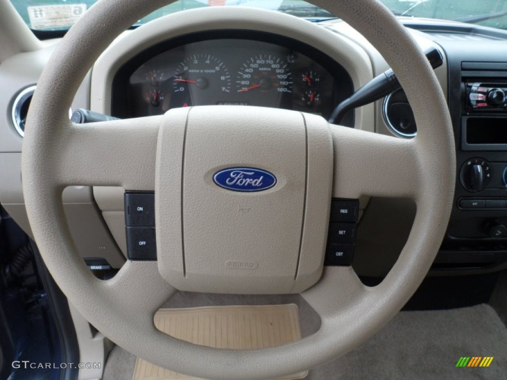 2004 Ford F150 XLT SuperCrew Tan Steering Wheel Photo #60484309