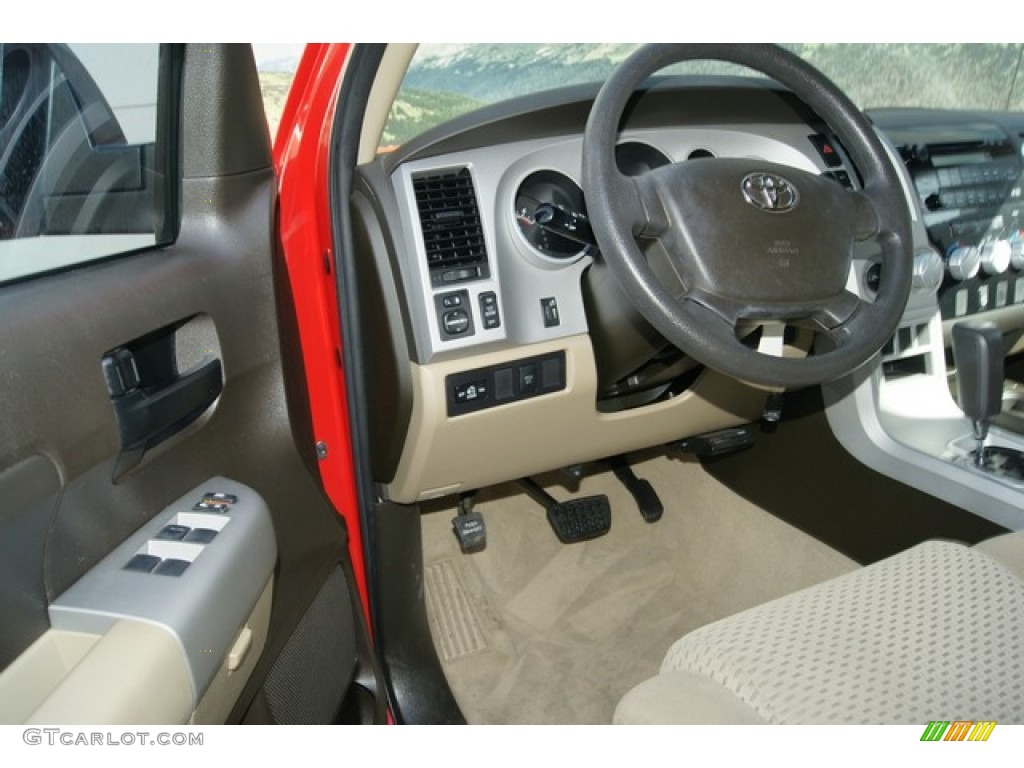 2007 Tundra SR5 Double Cab 4x4 - Radiant Red / Beige photo #16