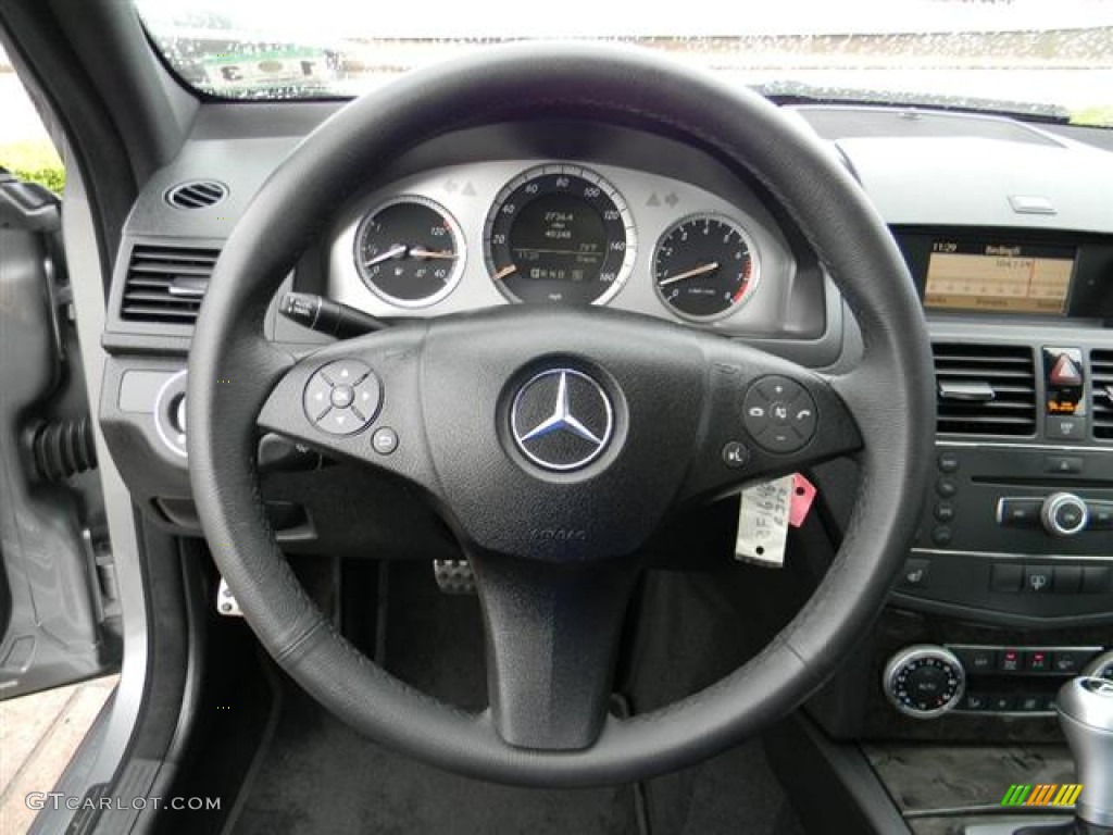 2008 Mercedes-Benz C 350 Sport Black Steering Wheel Photo #60489710