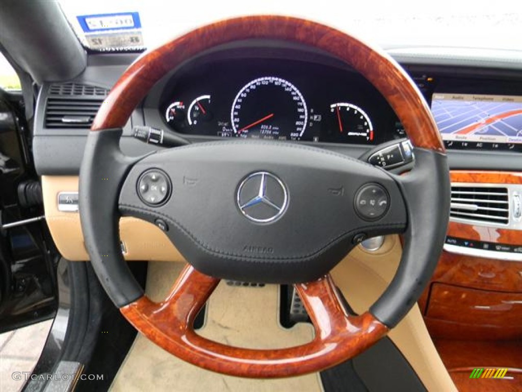 2008 Mercedes-Benz CL 65 AMG designo Sand Steering Wheel Photo #60490250