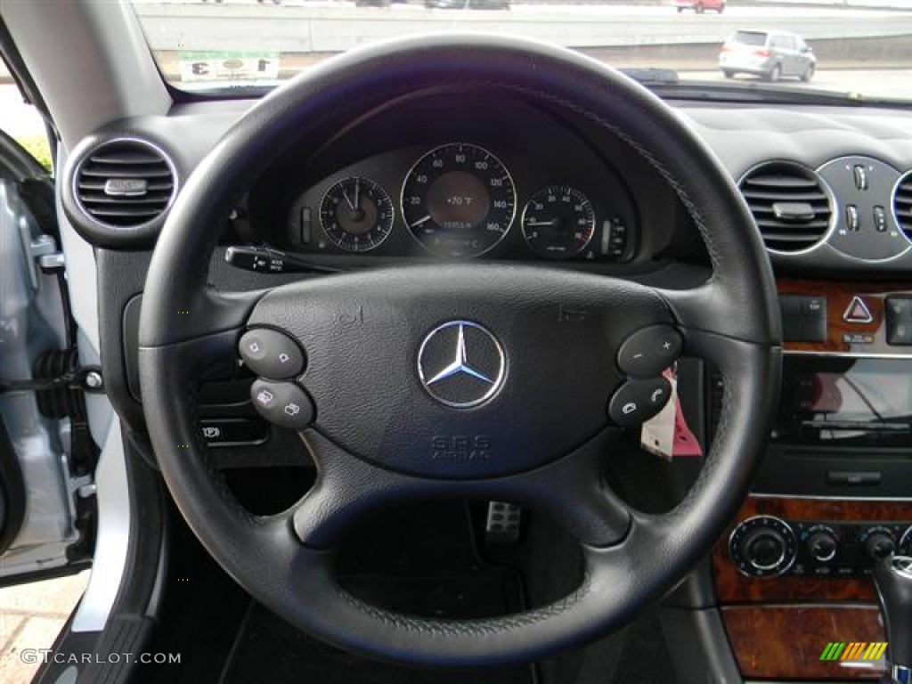 2006 Mercedes-Benz CLK 350 Cabriolet Black Steering Wheel Photo #60490490