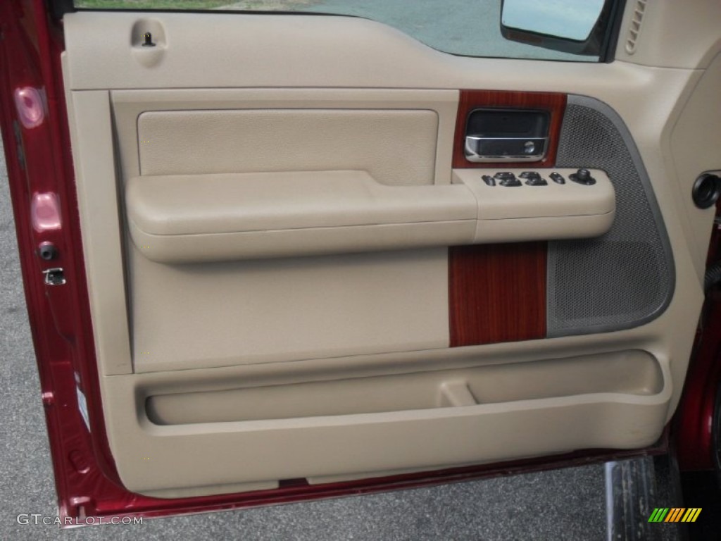 2006 F150 Lariat SuperCab 4x4 - Dark Toreador Red Metallic / Tan photo #9