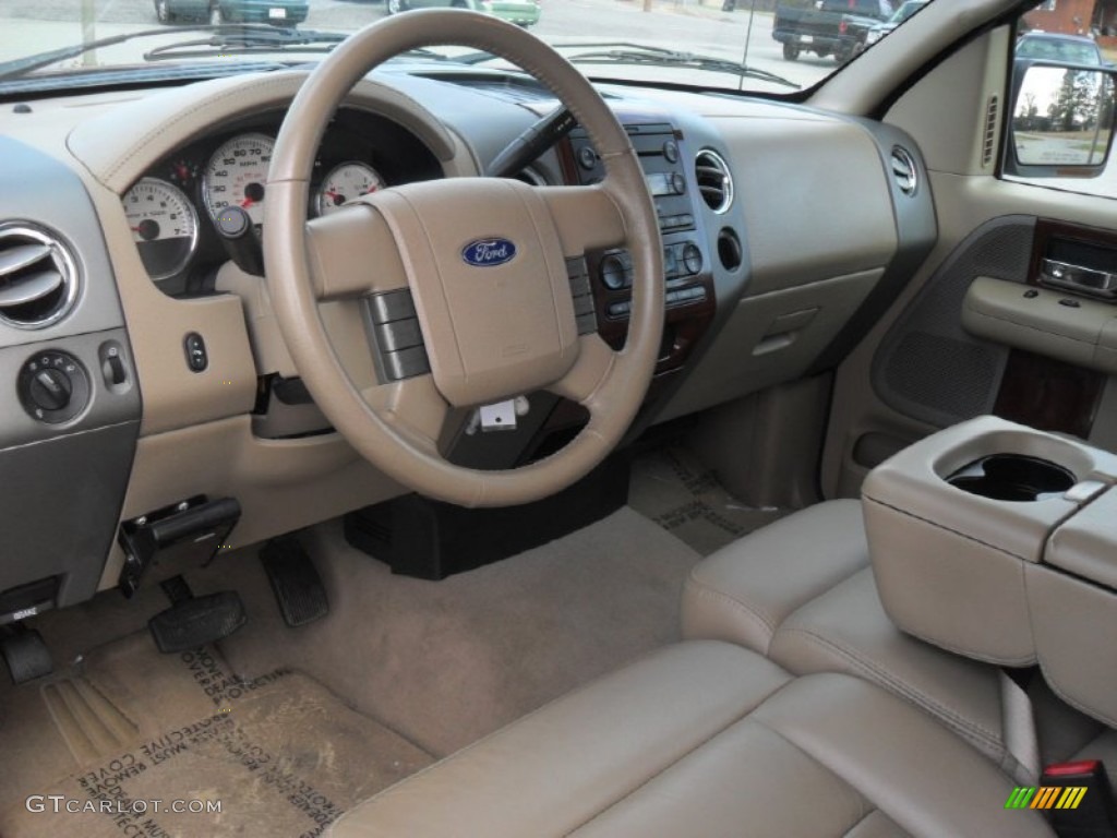 2006 F150 Lariat SuperCab 4x4 - Dark Toreador Red Metallic / Tan photo #25