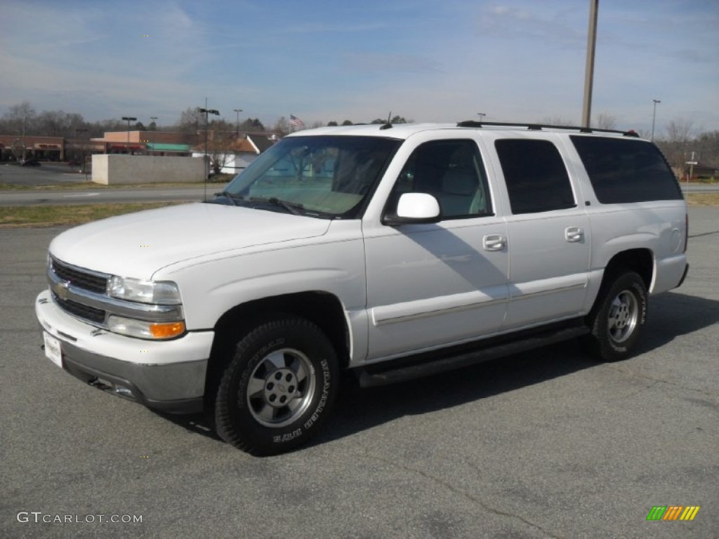 2002 Suburban 1500 LT 4x4 - Summit White / Tan photo #1