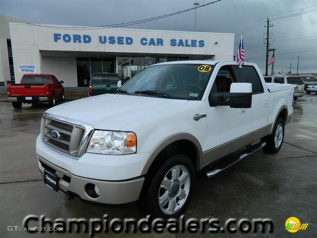 2008 F150 King Ranch SuperCrew 4x4 - Oxford White / Tan/Castaño Leather photo #1