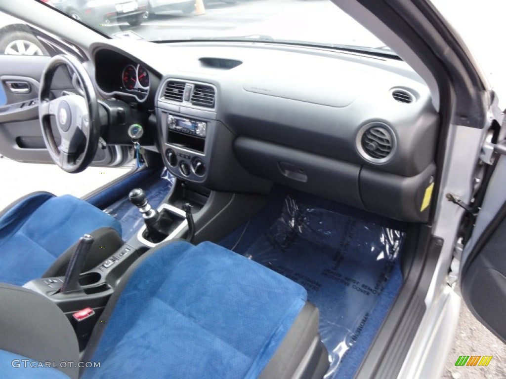 2004 Subaru Impreza WRX STi Blue Ecsaine/Black Dashboard Photo #60495024