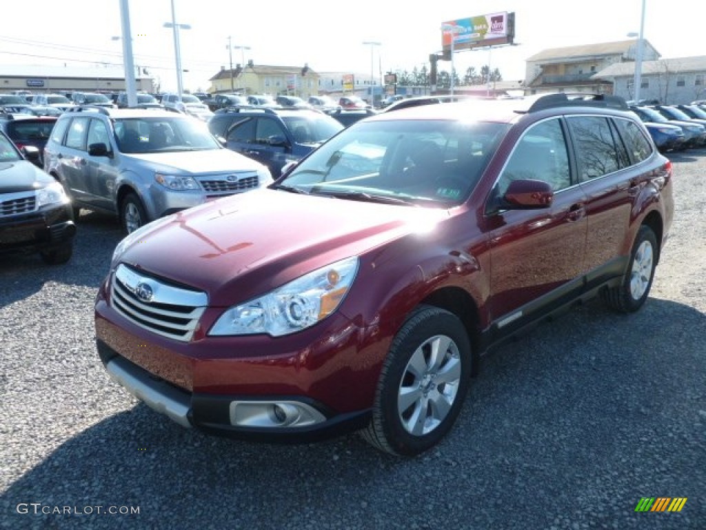 2012 Outback 2.5i Limited - Ruby Red Pearl / Off Black photo #3