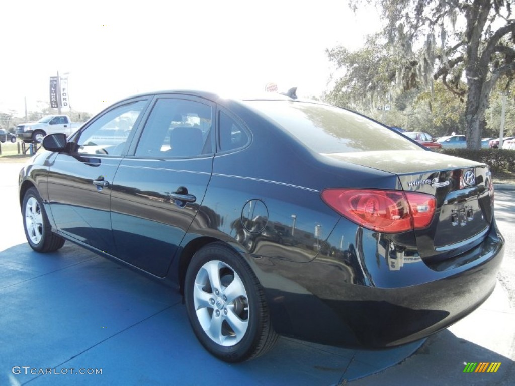 2009 Elantra SE Sedan - Black Pearl / Black photo #3