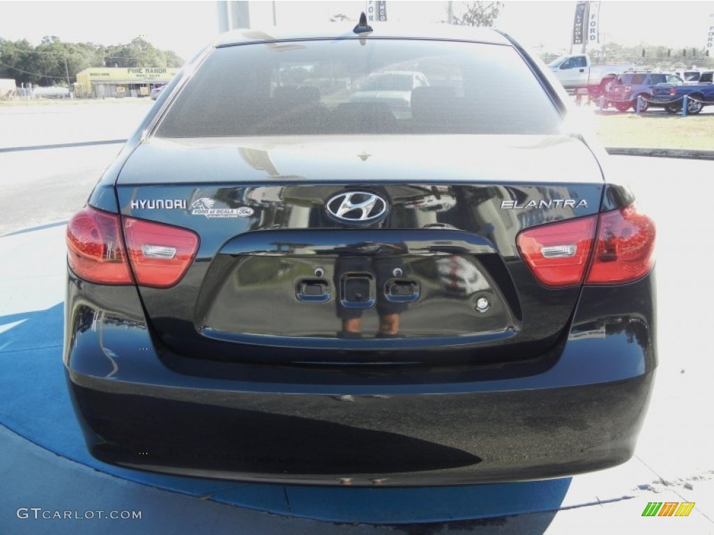 2009 Elantra SE Sedan - Black Pearl / Black photo #4