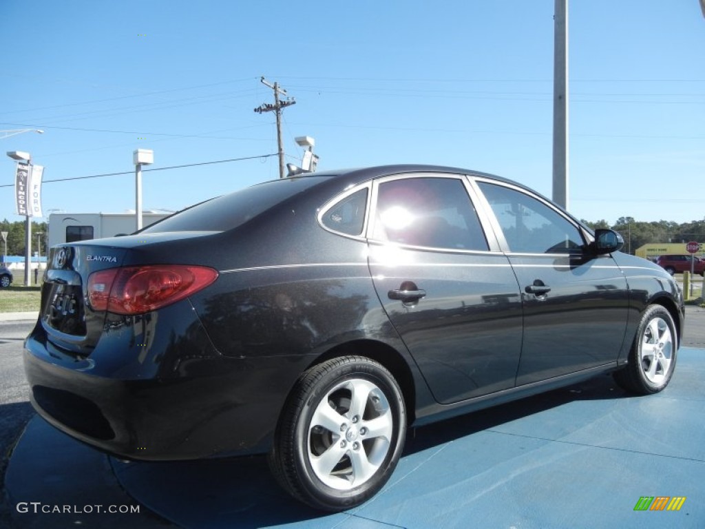 2009 Elantra SE Sedan - Black Pearl / Black photo #5