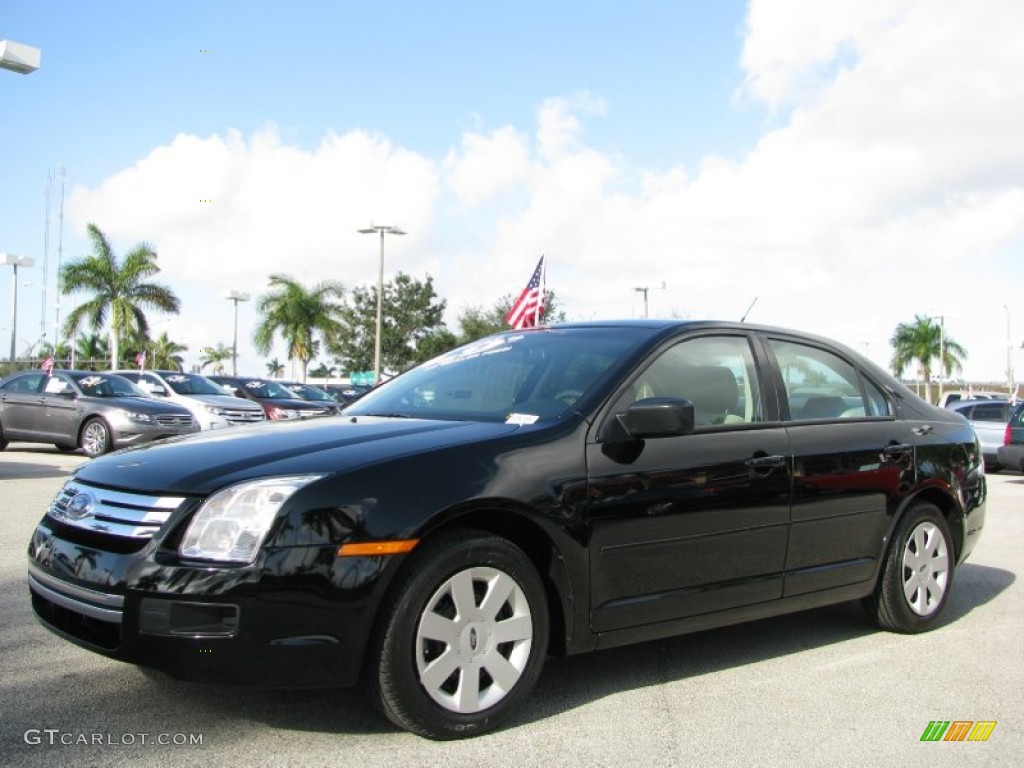 2008 Fusion S - Black Ebony / Medium Light Stone photo #13