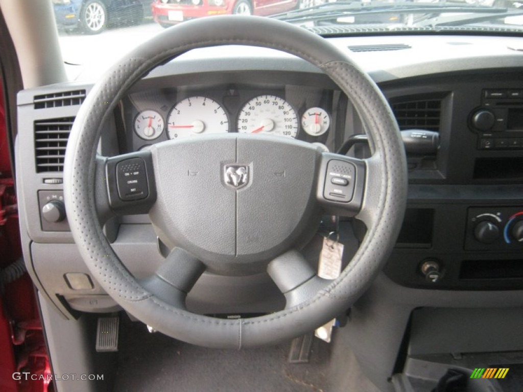 2008 Dodge Ram 3500 Laramie Quad Cab Dually Medium Slate Gray Steering Wheel Photo #60512521