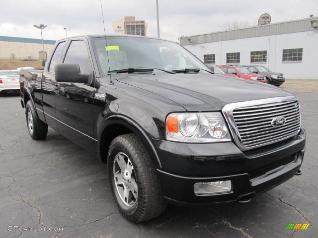 2004 F150 Lariat SuperCab 4x4 - Black / Black photo #5