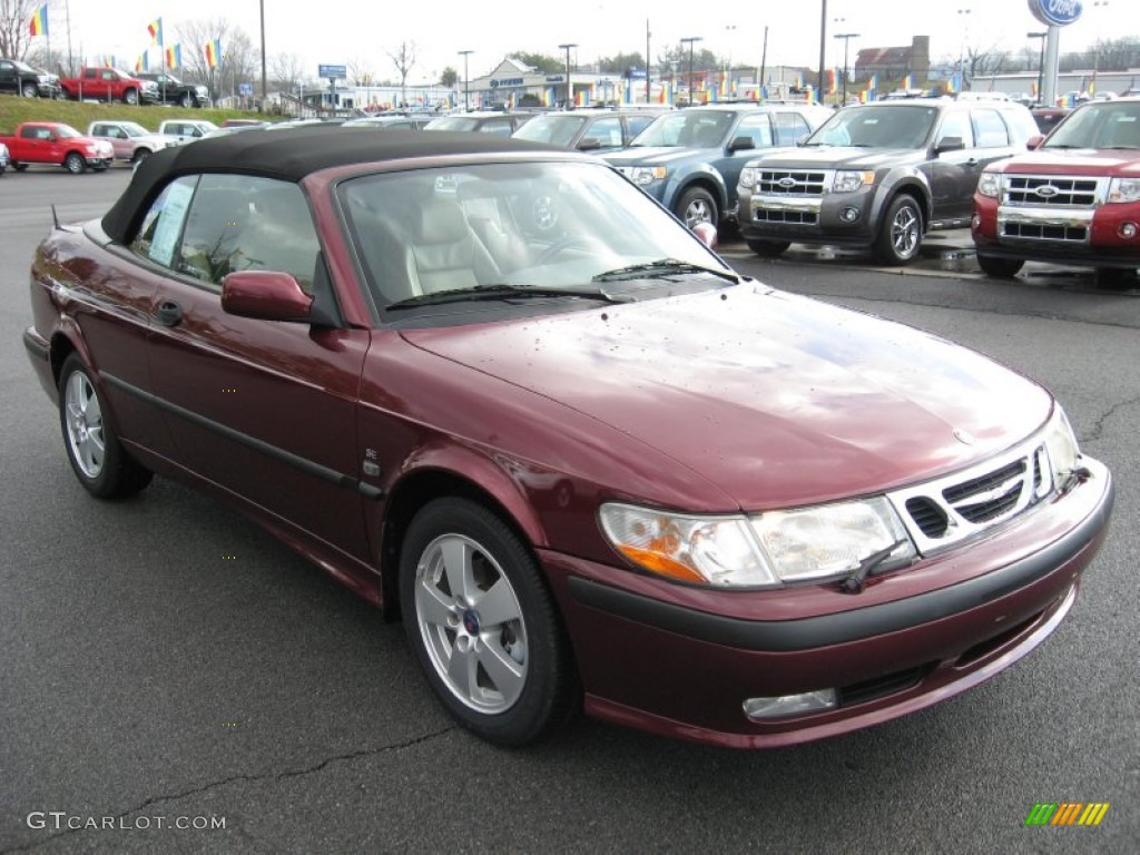 2003 9-3 SE Convertible - Merlot Red Metallic / Sand Beige photo #4