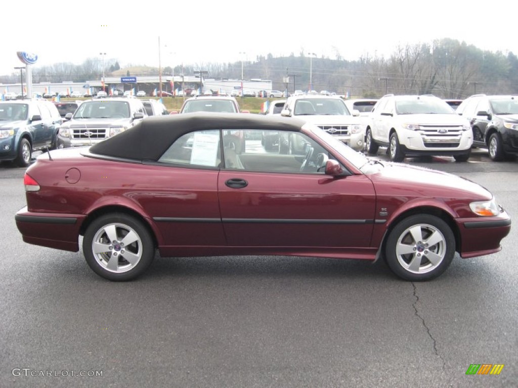 2003 9-3 SE Convertible - Merlot Red Metallic / Sand Beige photo #5