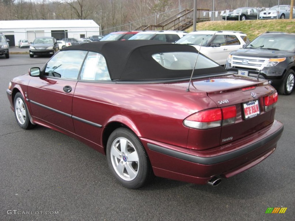 2003 9-3 SE Convertible - Merlot Red Metallic / Sand Beige photo #8