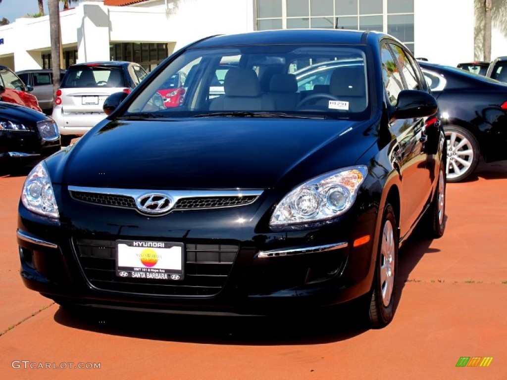 2012 Elantra GLS Touring - Midnight Black / Beige photo #1