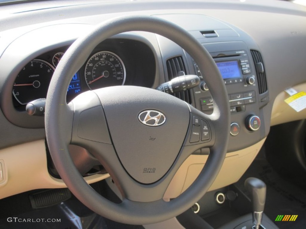 2012 Hyundai Elantra GLS Touring Beige Steering Wheel Photo #60518739