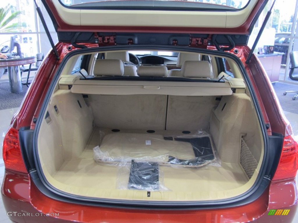 2012 3 Series 328i xDrive Sports Wagon - Vermilion Red Metallic / Beige photo #4