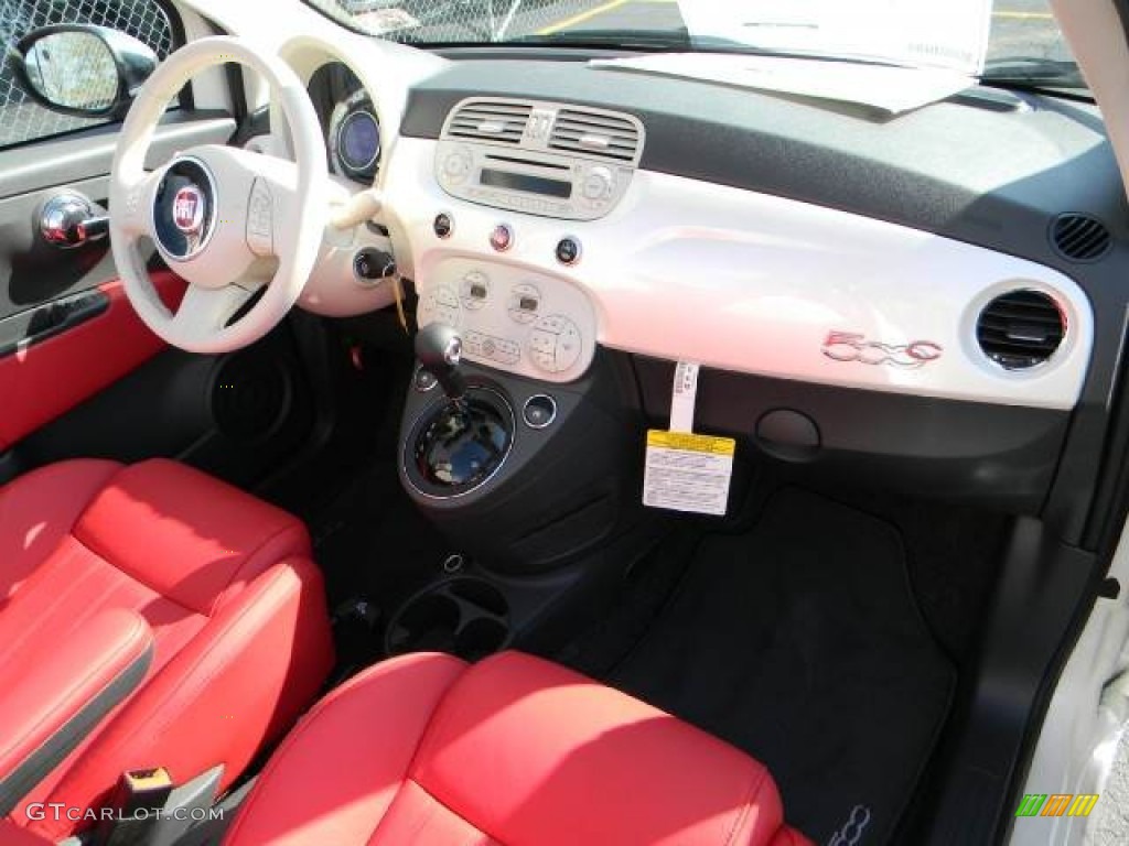 2012 Fiat 500 c cabrio Lounge Pelle Rossa/Avorio (Red/Ivory) Dashboard Photo #60519042