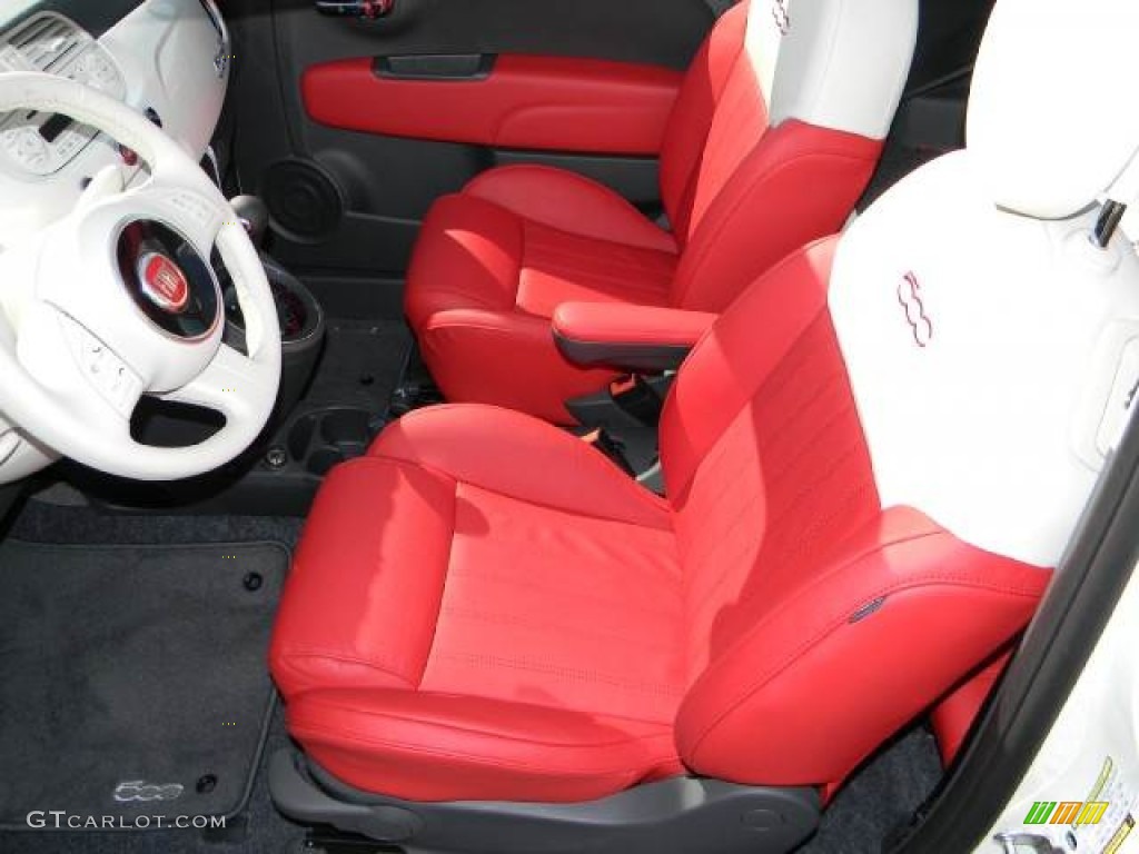 2012 500 c cabrio Lounge - Bianco Perla (Pearl White) / Pelle Rossa/Avorio (Red/Ivory) photo #7