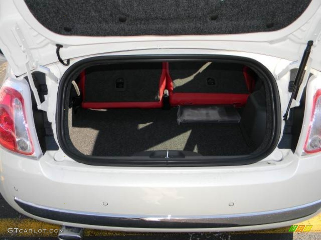 2012 500 c cabrio Lounge - Bianco Perla (Pearl White) / Pelle Rossa/Avorio (Red/Ivory) photo #9