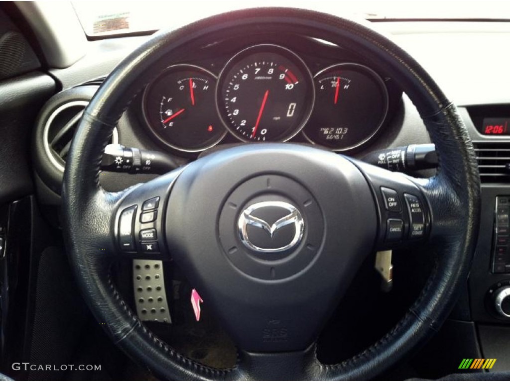 2005 Mazda RX-8 Standard RX-8 Model Black Steering Wheel Photo #60519480