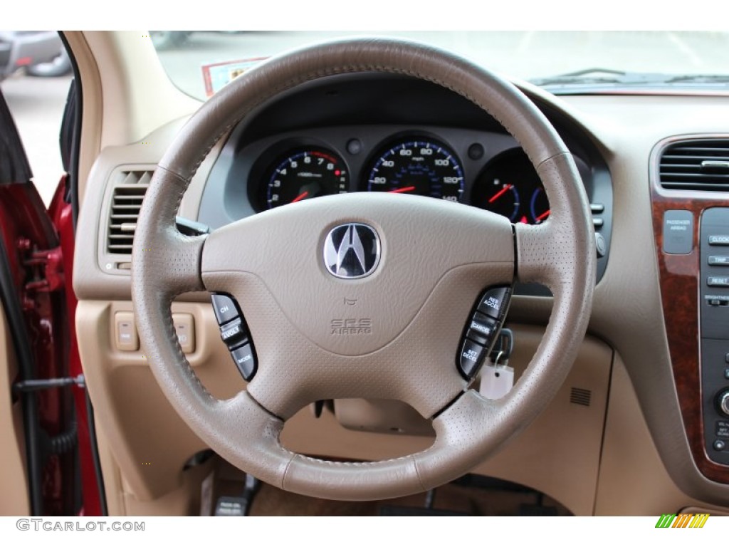 2004 Acura MDX Touring Saddle Steering Wheel Photo #60519837