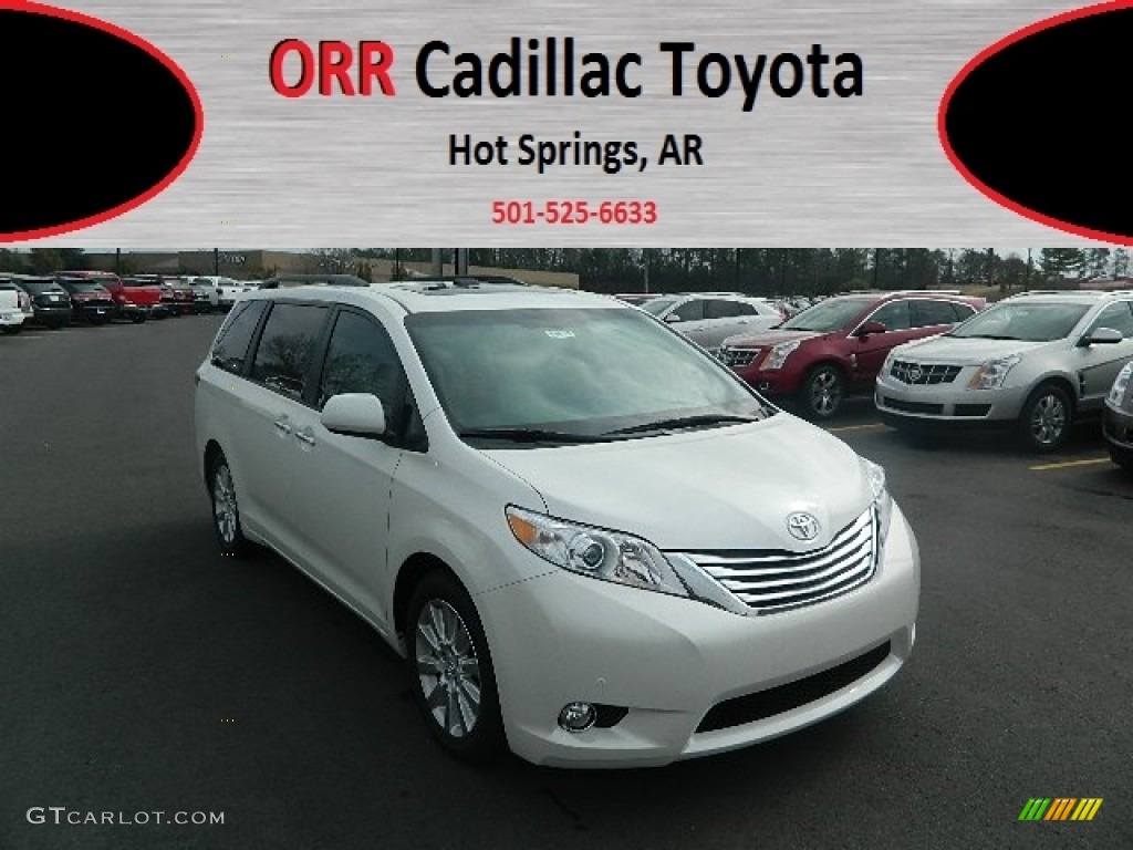2012 Sienna Limited - Blizzard White Pearl / Light Gray photo #1
