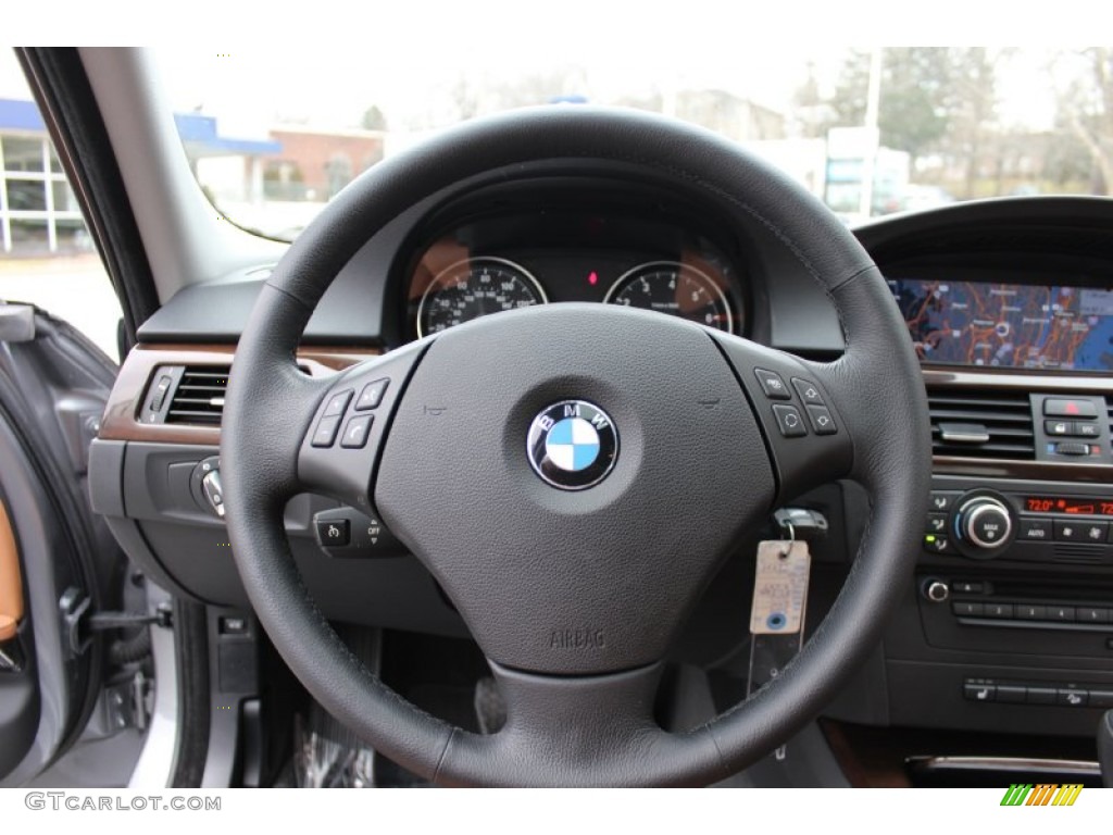 2009 BMW 3 Series 328xi Sedan Saddle Brown Dakota Leather Steering Wheel Photo #60520356