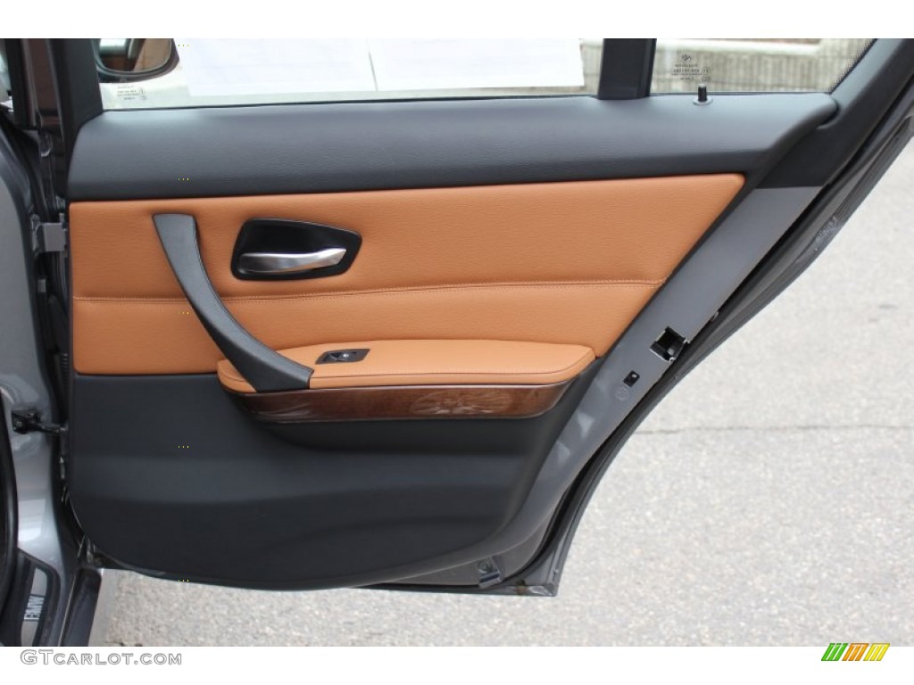 2009 BMW 3 Series 328xi Sedan Saddle Brown Dakota Leather Door Panel Photo #60520434