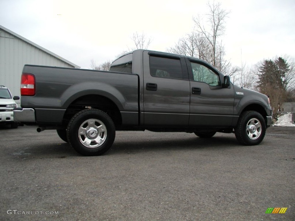 2004 F150 XLT SuperCrew 4x4 - Dark Shadow Grey Metallic / Dark Flint photo #8