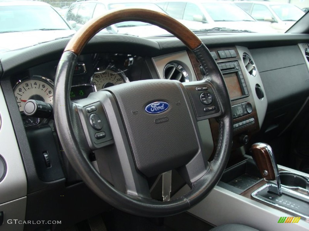 2007 Ford Expedition Limited 4x4 Charcoal Black Steering Wheel Photo #60521607