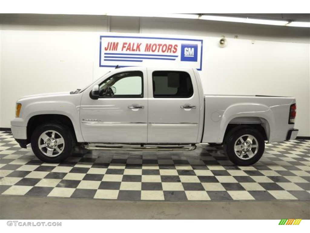 2008 Sierra 1500 Denali Crew Cab AWD - Polar White / Cocoa/Light Cashmere photo #2