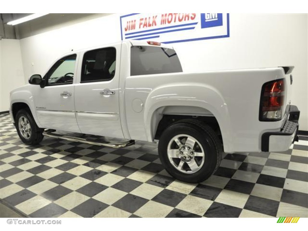 2008 Sierra 1500 Denali Crew Cab AWD - Polar White / Cocoa/Light Cashmere photo #3