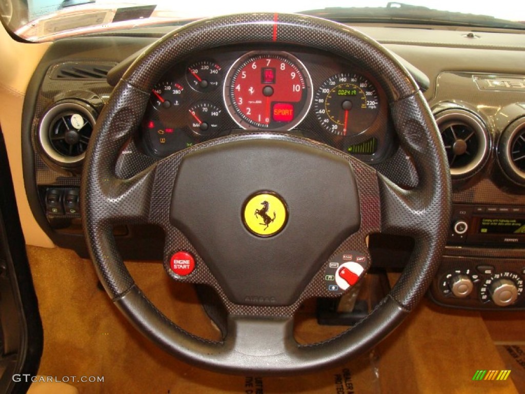 2008 Ferrari F430 Spider F1 Beige Steering Wheel Photo #60524251