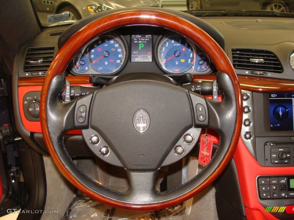 2009 Maserati GranTurismo Standard GranTurismo Model Rosso Corallo Steering Wheel Photo #60524503