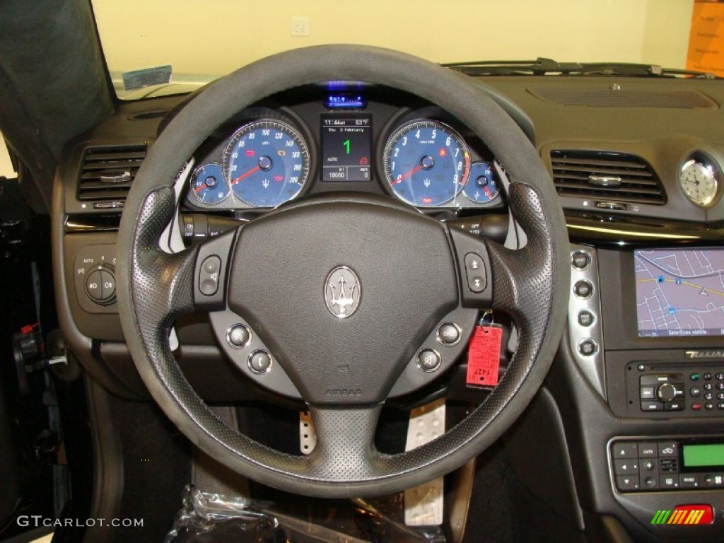 2009 Maserati GranTurismo S Nero Steering Wheel Photo #60524815