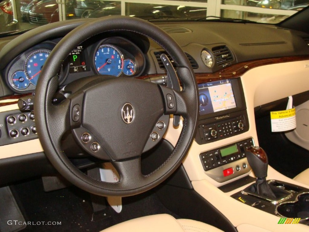 2012 Maserati GranTurismo Convertible GranCabrio Pearl Beige Dashboard Photo #60525352