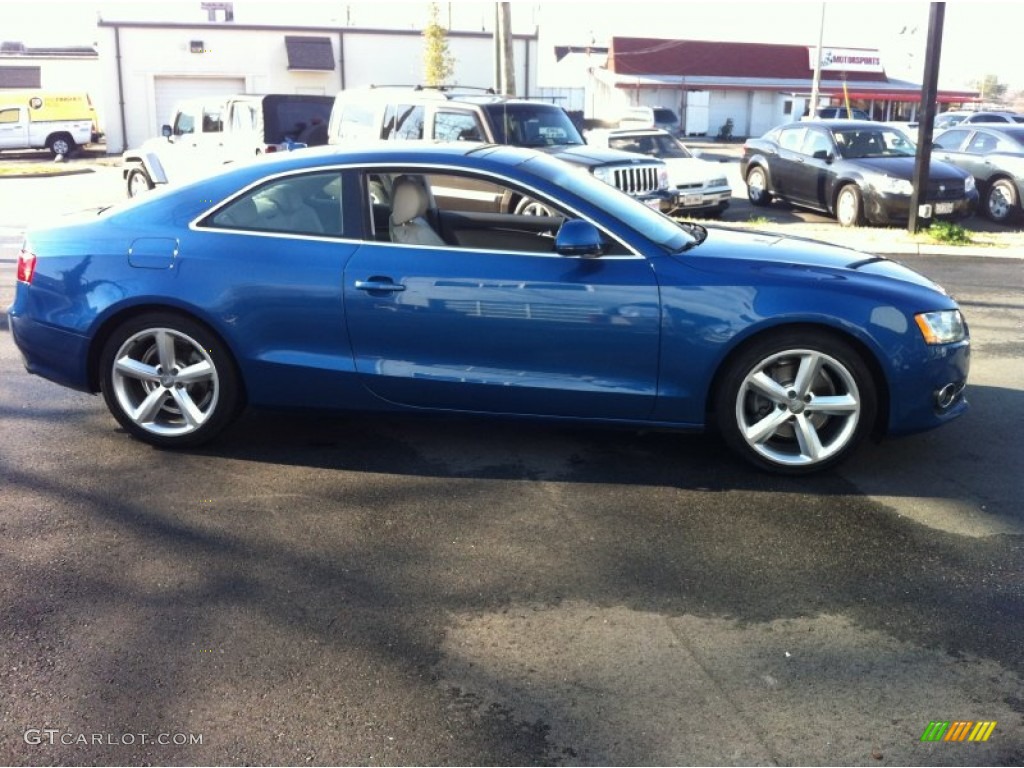 2008 A5 3.2 quattro Coupe - Aruba Blue Pearl Effect / Black photo #2