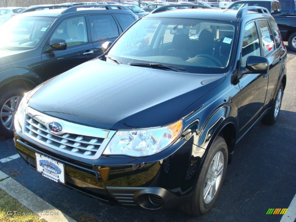 2012 Forester 2.5 X - Obsidian Black Pearl / Black photo #1