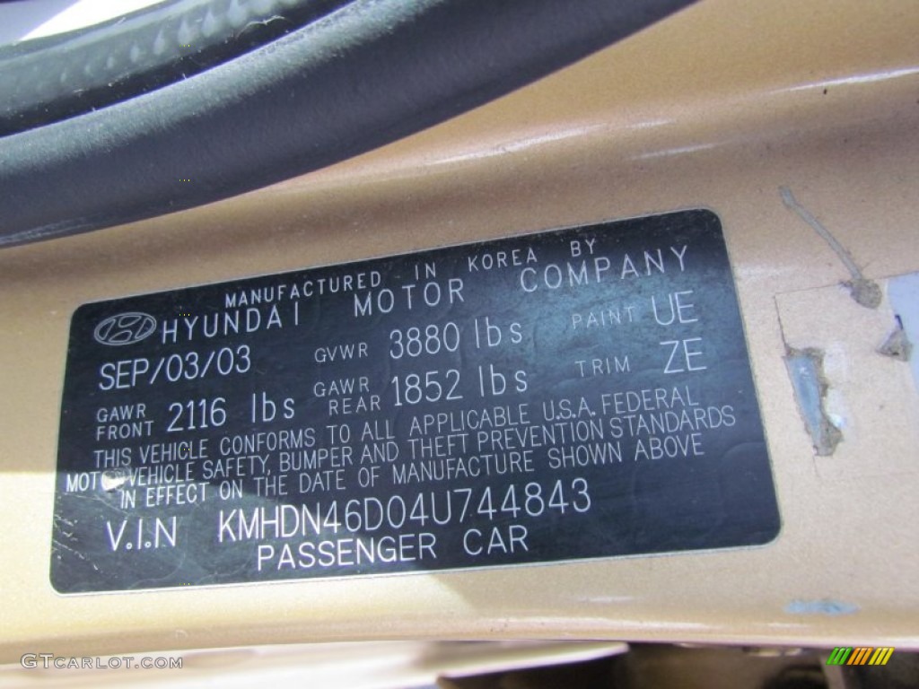 2004 Elantra GLS Sedan - Hazelnut / Gray photo #12