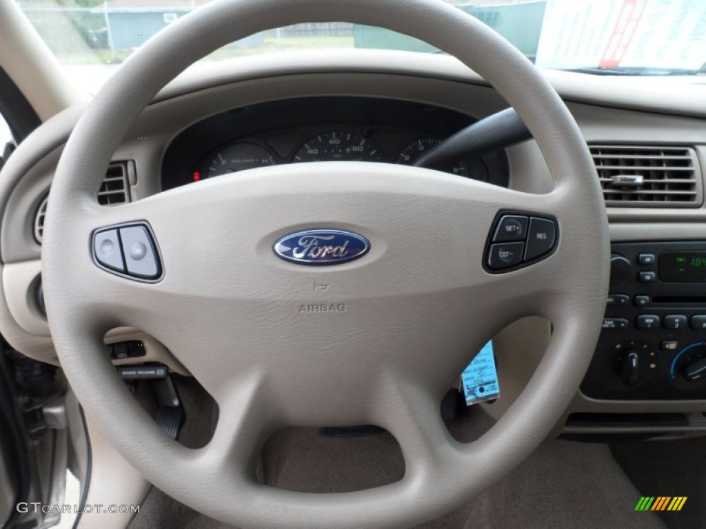 2003 Ford Taurus SE Wagon Medium Parchment Steering Wheel Photo #60535817