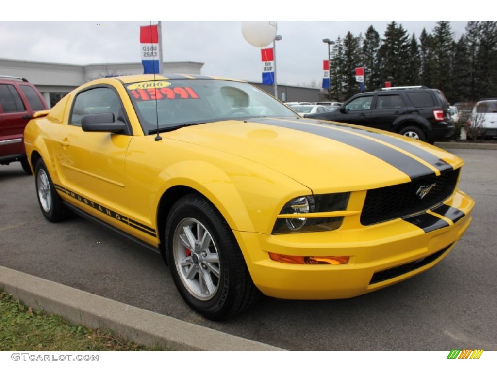 2006 Mustang V6 Premium Coupe - Screaming Yellow / Dark Charcoal photo #1