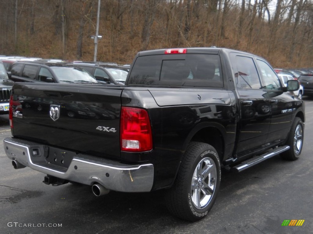 2011 Ram 1500 Big Horn Crew Cab 4x4 - Brilliant Black Crystal Pearl / Dark Slate Gray/Medium Graystone photo #2