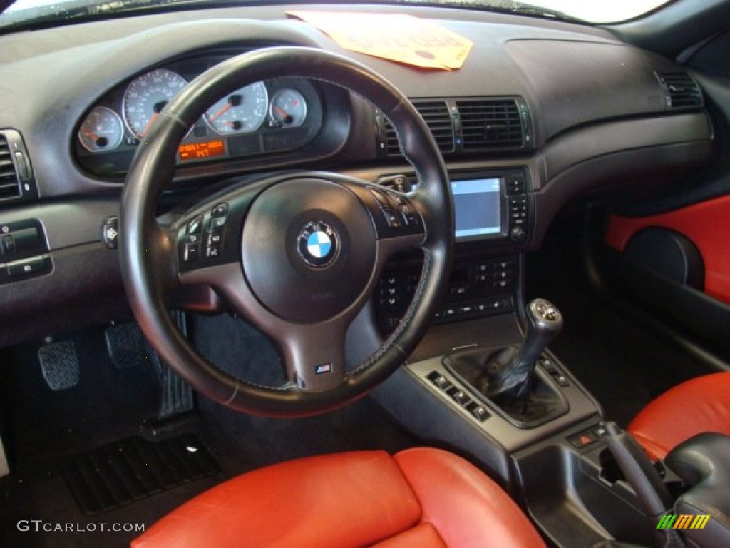 2004 BMW M3 Convertible Imola Red Dashboard Photo #60544273