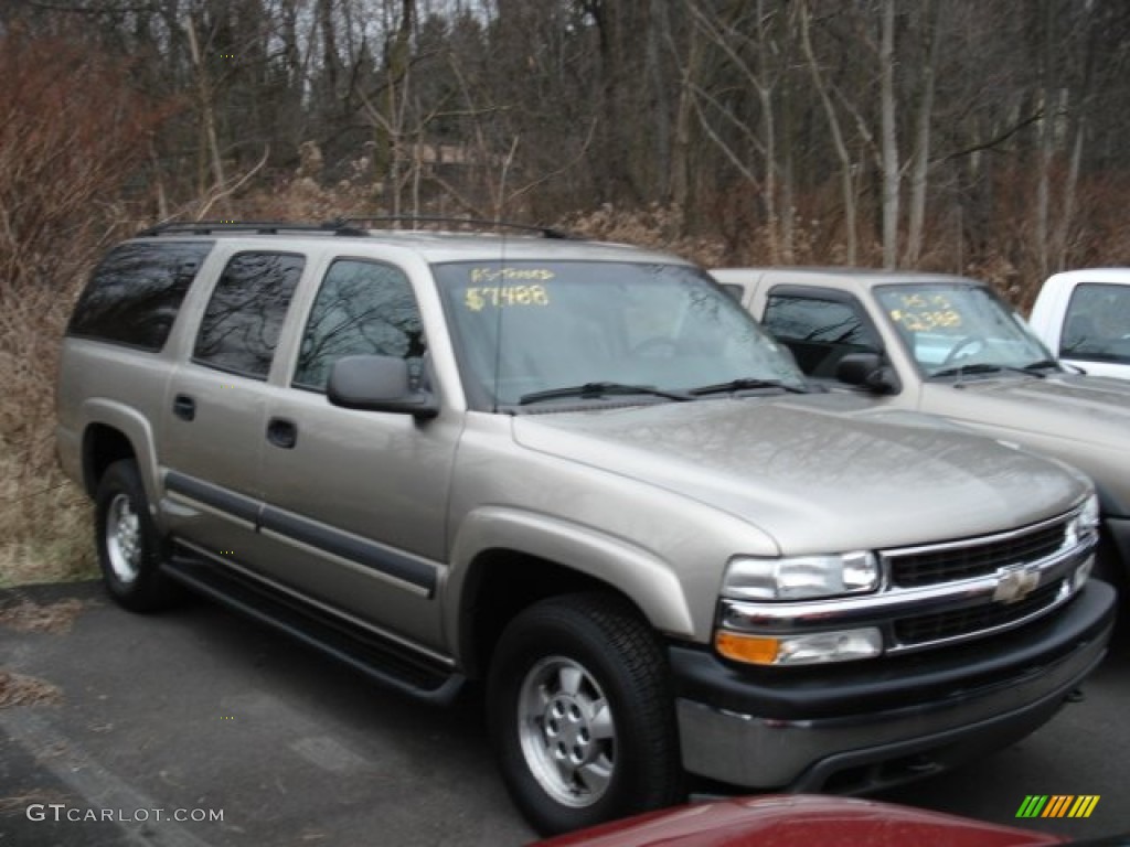 2003 Suburban 1500 4x4 - Light Pewter Metallic / Tan/Neutral photo #3