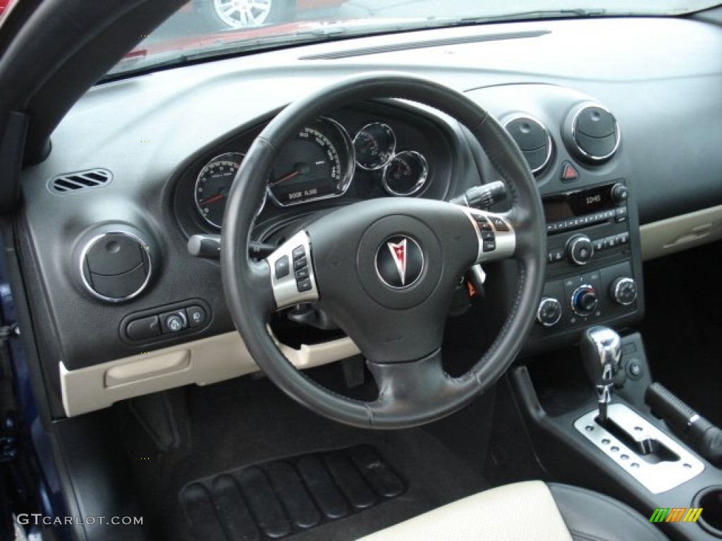 2009 Pontiac G6 GT Convertible Light Taupe Steering Wheel Photo #60546935